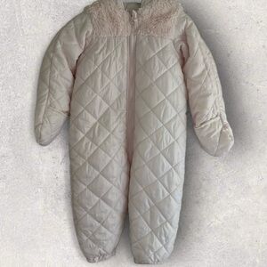 Vintage First Impressions Pink Quilted Baby Snowsuit Baby Girl 24 Months Warm